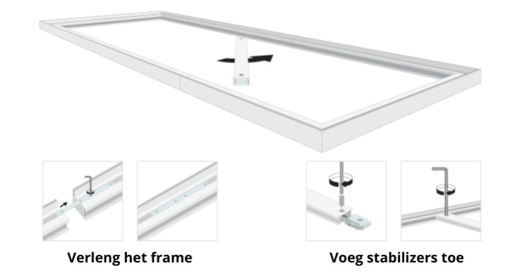 Eindeloze formaten 80mm textielframes