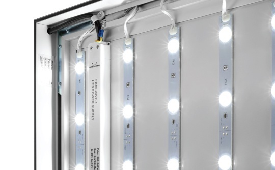 LED op dibond bij 50mm. led textielframe