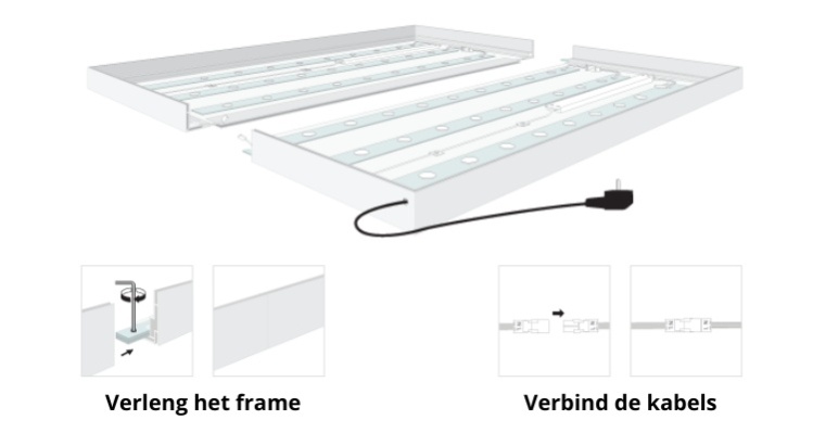 Eindeloze formaten van de 50mm. led textielframes